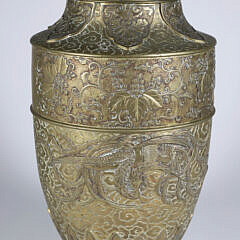 Vintage Southeast Asia Bronze Vase with Phoenix Bird Decoration