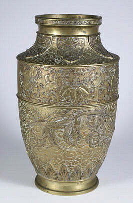 Vintage Southeast Asia Bronze Vase with Phoenix Bird Decoration