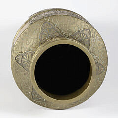 Vintage Southeast Asian Bronze Vase with Phoenix Bird Decoration