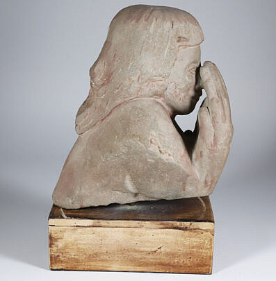 Carved Granite Sculpture "Speak No Evil"