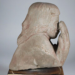 Carved Granite Sculpture “Speak No Evil”, Signed ASW