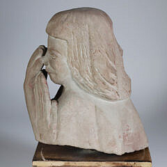 Carved Granite Sculpture “Speak No Evil”, Signed ASW