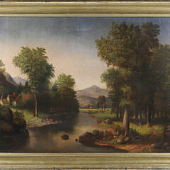 William Henry Titcomb Oil on Canvas "Conway Valley, New Hampshire", 19th Century
