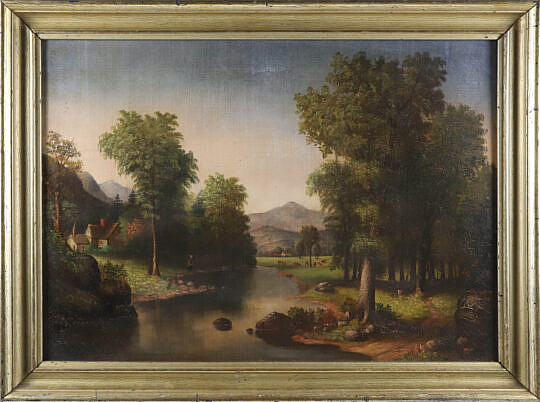 William Henry Titcomb Oil on Canvas "Conway Valley, New Hampshire", 19th Century