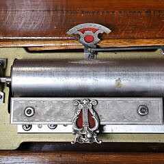 Oak Cased Cylinder Action Music Box, Late 19th Century