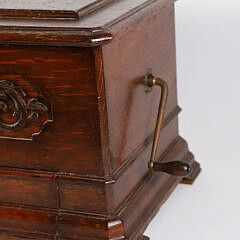 Oak Cased Cylinder Action Music Box, Late 19th Century