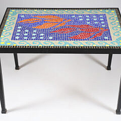 Mid Century Modern Style Fish Mosaic Table