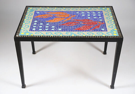 Mid Century Modern Style Fish Mosaic Table