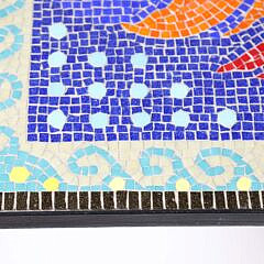 Nancy Sage Mid Century Modern Style Fish Mosaic Table, circa 2009