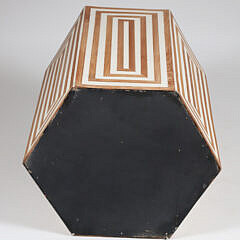 Moroccan Geometric Inlaid Hexagonal Stool or Side Tab