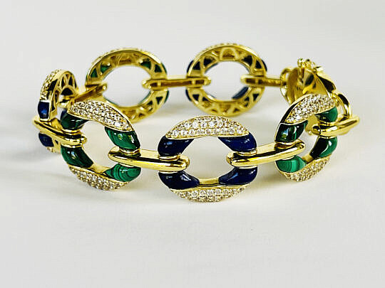 42821 Malachite Lapis Bracelet A IMG_8271