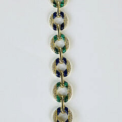 Malachite, Lapis Lazuli, and Natural Zircon Link Bracelet