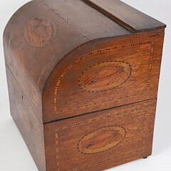 Inlaid Seashell Cameos Domed Tantalus Box, 19th Century