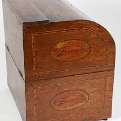 Inlaid Seashell Cameos Domed Tantalus Box, 19th Century