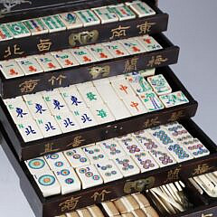 Antique Mah Jong Game Box
