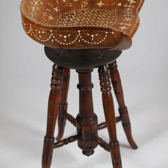 Bone Inlaid Piano Stool, 19th Century