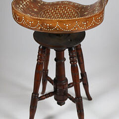 Bone Inlaid Piano Stool, 19th Century