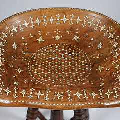 Bone Inlaid Piano Stool, 19th Century
