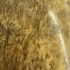 Scrimshaw Whale Tooth Portrait of a Gentleman, 19th Century