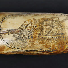 Scrimshaw Sperm Whale Tooth, 19th Century