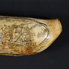 Scrimshaw Sperm Whale Tooth, 19th Century