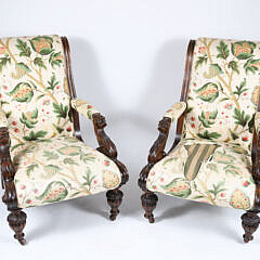 Pair of William IV Mahogany Armchairs, 19th Century