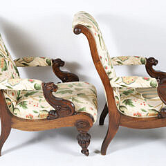 Pair of William IV Mahogany Armchairs, 19th Century