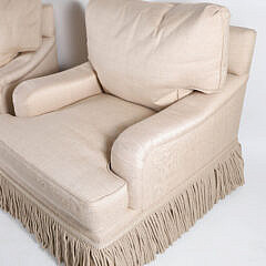 Pair of Gina B Los Angeles Silk Upholstered Club Chairs
