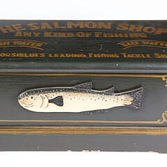 Hand Painted Box "The Salmon Shop Any Kind Of Fishing, Fresh Water, Salt Water"