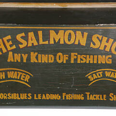 Hand Painted Box “The Salmon Shop Any Kind Of Fishing, Fresh Water, Salt Water”