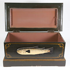 Hand Painted Box “The Salmon Shop Any Kind Of Fishing, Fresh Water, Salt Water”
