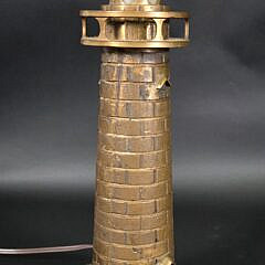Vintage Solid Brass Figural Lighthouse Table Lamp, 20th century