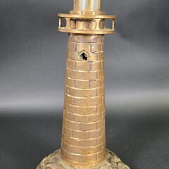 Vintage Solid Brass Figural Lighthouse Table Lamp, 20th century