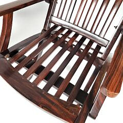 Pair of Vintage Nautical Rosewood Naval Folding Deck Chairs, 20th century 