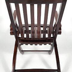 Pair of Vintage Nautical Rosewood Naval Folding Deck Chairs, 20th century 