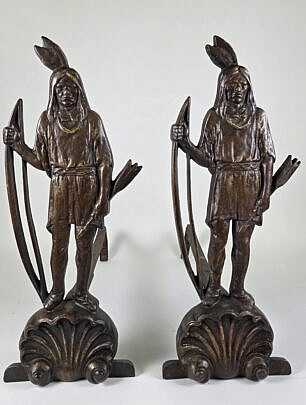 4314-955 Native American Andirons A