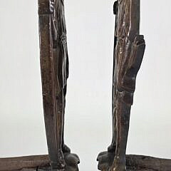 Pair of Scarce Antique Figural Native American Indian Andirons