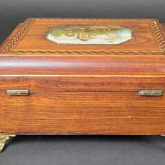  Antique Regency Inlaid and Painted Jewelry Box, 19th century