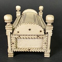 Antique French Prisoner of War Carved Bone Game Box, early 19th Century
