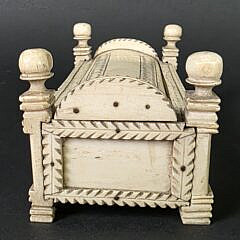 Antique French Prisoner of War Carved Bone Game Box, early 19th Century