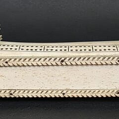 Antique French Prisoner of War Carved Bone Game Box, early 19th Century