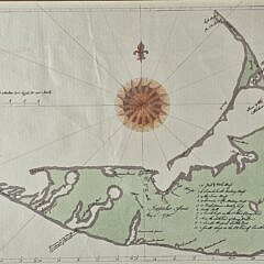 Rare 1795 Map of Nantucket Island Hand Colored Engraving