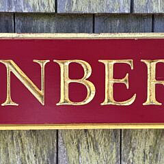 Carved and Painted, “Light on the Cranberry” Quarterboard Sign