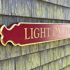 Carved and Painted, “Light on the Cranberry” Quarterboard Sign