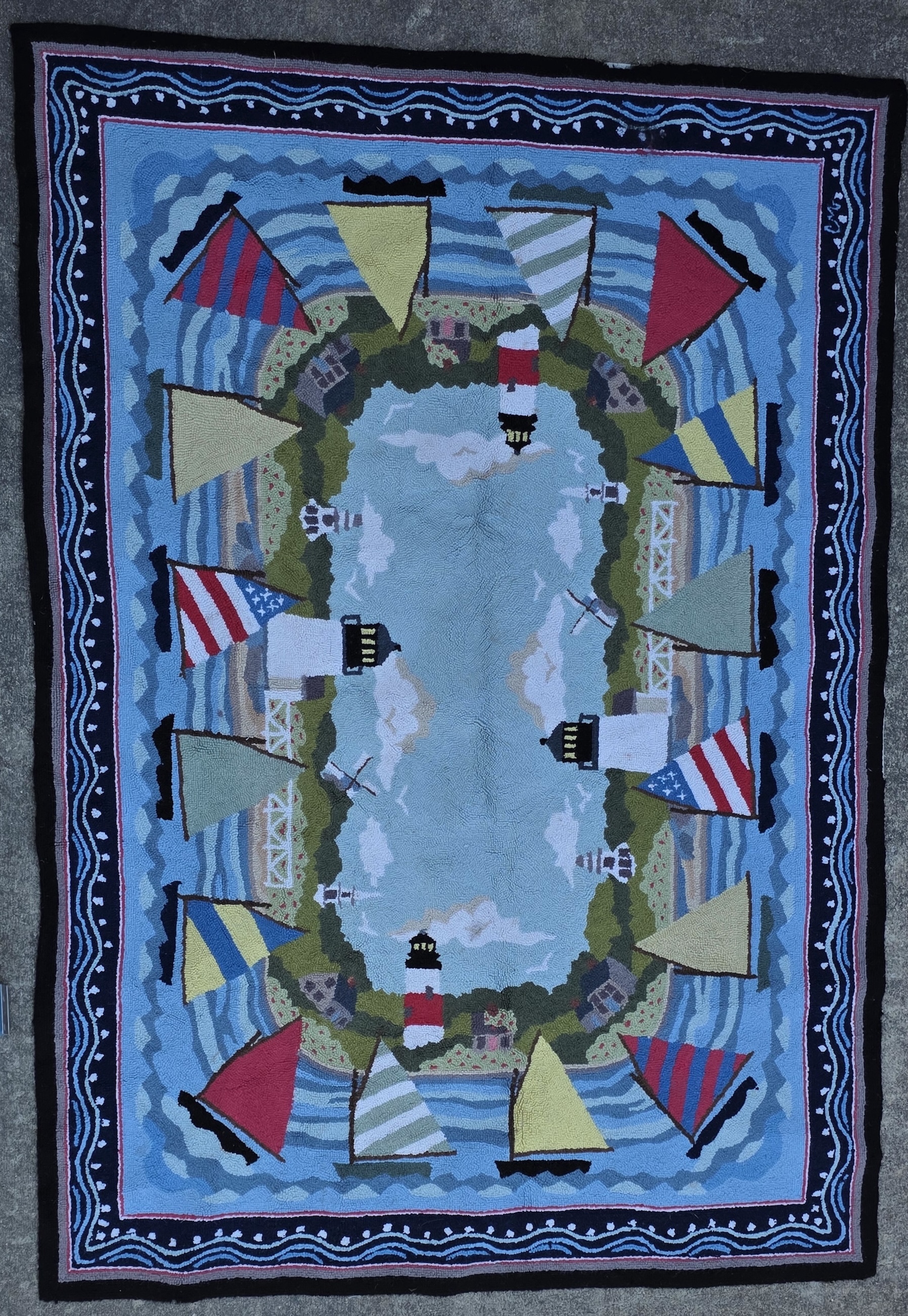 Claire Murray Nantucket Hooked Rug - Vintage Claire Murray