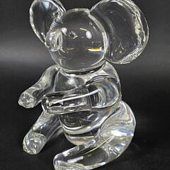  Signed Steuben Clear Crystal Figural Koala Bear Sculpture