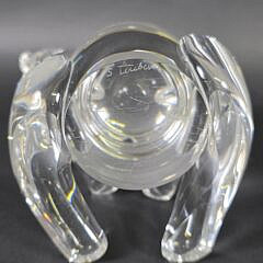  Signed Steuben Clear Crystal Figural Koala Bear Sculpture