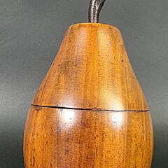 Vintage Fruitwood Pear Form Tea Caddy, 20th Century