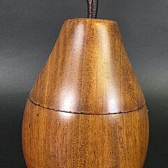 Vintage Fruitwood Pear Form Tea Caddy, 20th Century