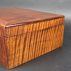 Antique American Tiger Maple Lift Top Storage Box, 19th century.